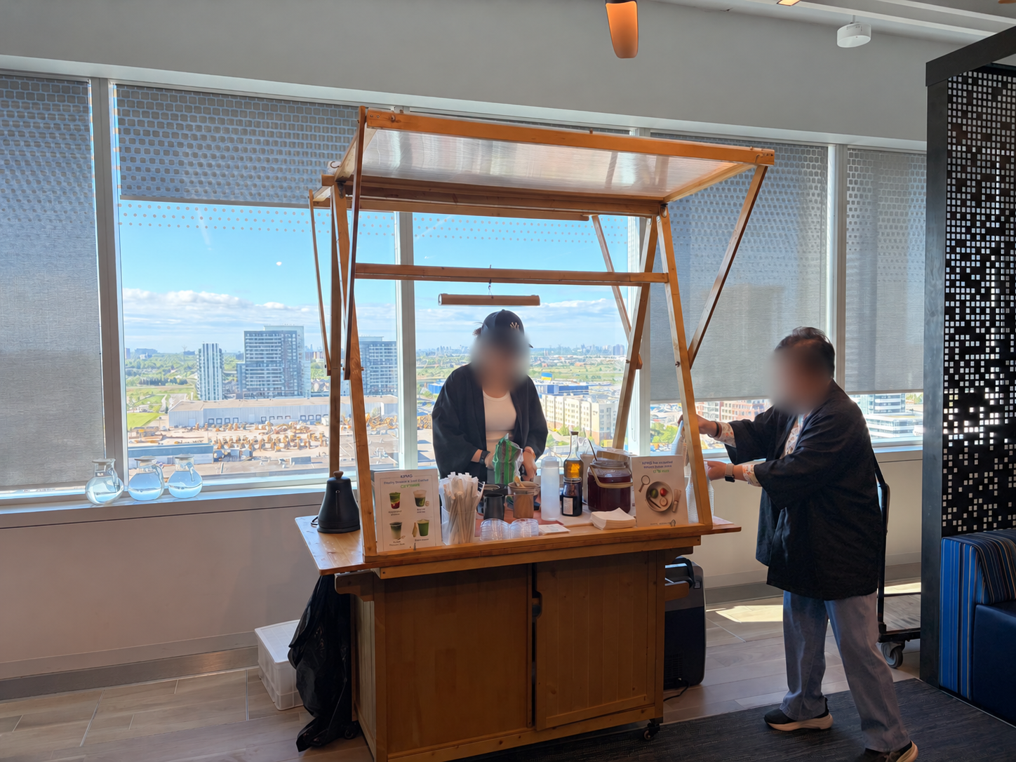 The matcha cart and team serving a KPMG event